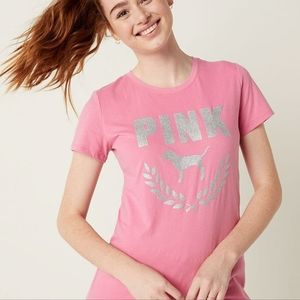 VS PINK Everyday Bling Glitter Tee NWT